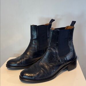 Gravity Pope midnight navy blue Chelsea ankle boots size 37